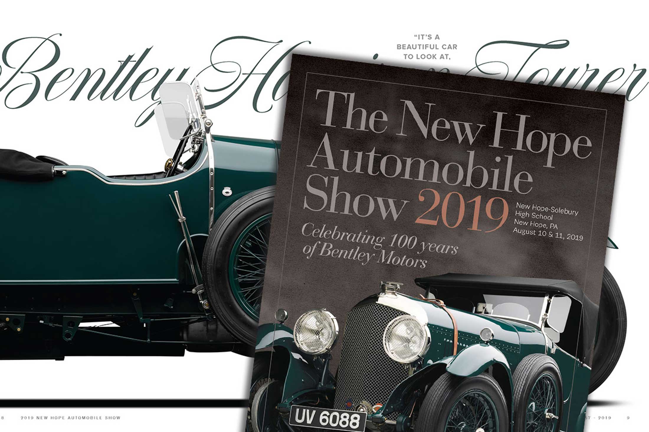 Inside spread and cover of the 2019 New Hope Automobile Show program book