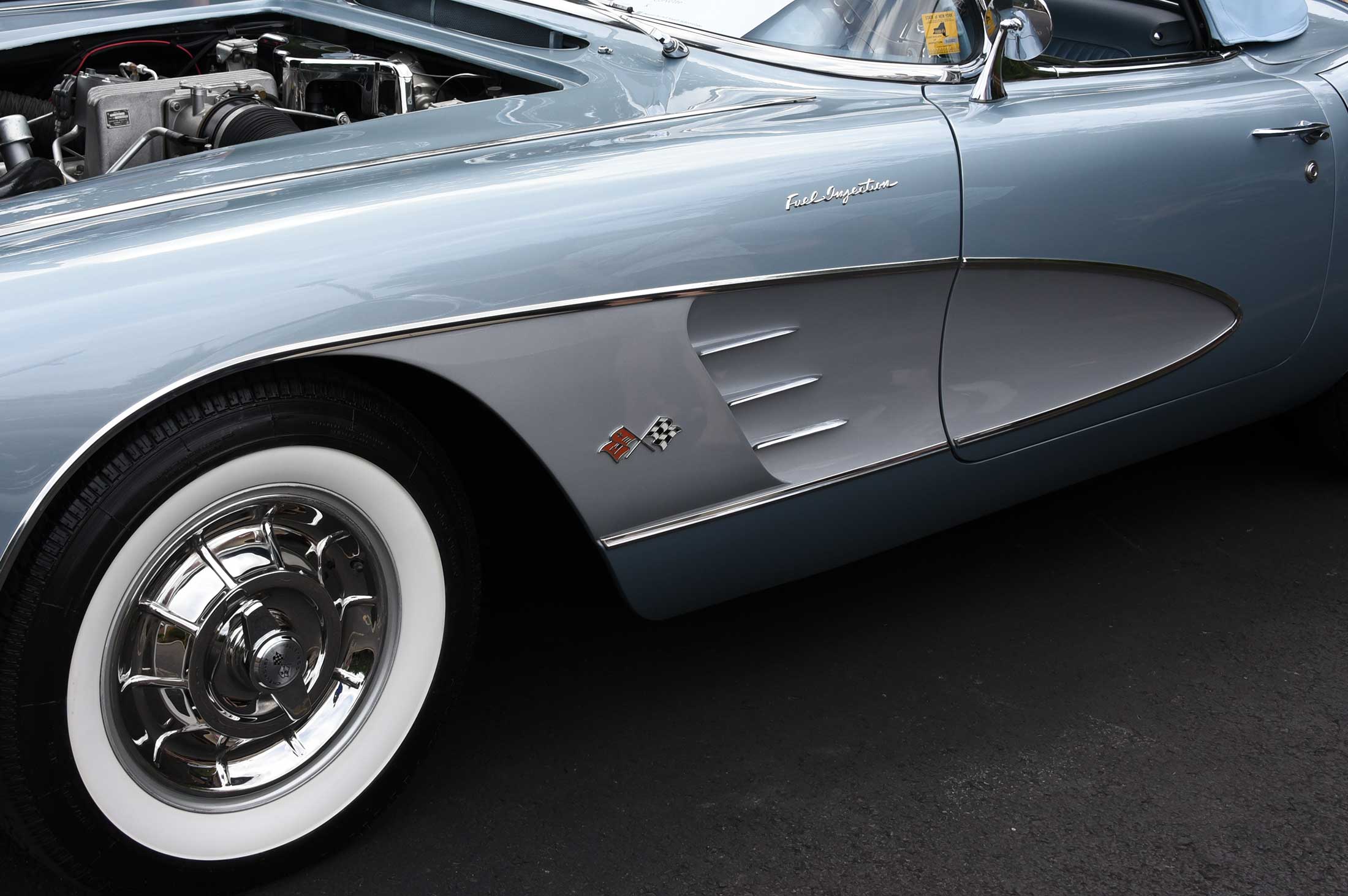 Gray Corvette on display at The New Hope Automobile Show